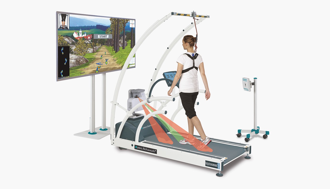 zebris Rehawalk for neurological rehab with h/p/cosmos treadmill