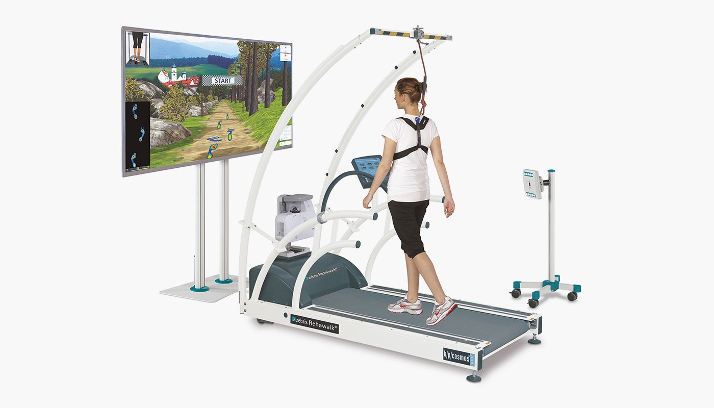 Instrumentiertes h/p/cosmos Laufband mit zebris Druckmessung - Rehawalk