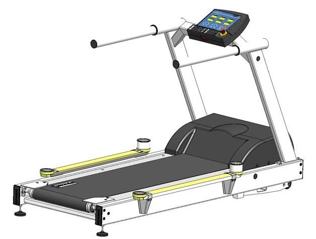Optofix mounting Optogait/Optojump on treadmill